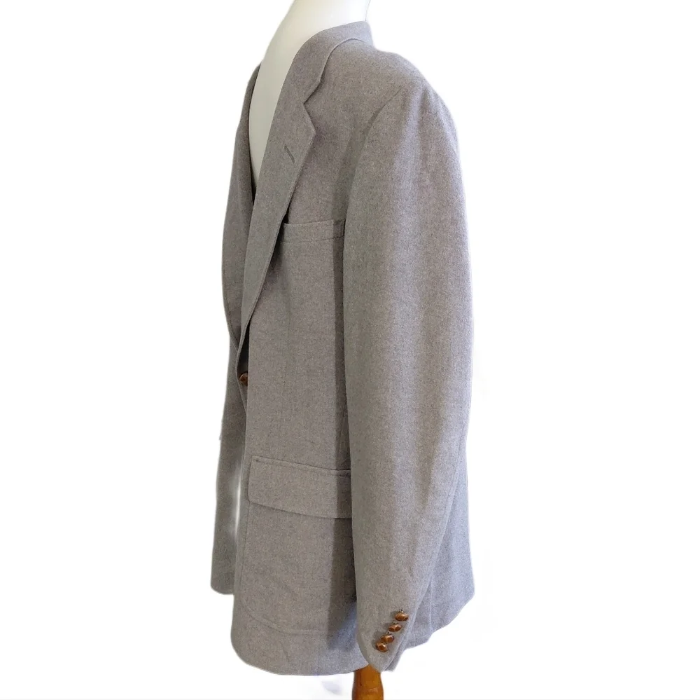 Men's 100% Mongolian Camel Hair Blazer Size 43L Light Gray Sport Coat